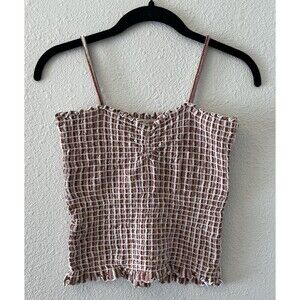 MADEWELL Women's Tank Top Size Med Smocked Striped Jacquard Retro Twee Colorful